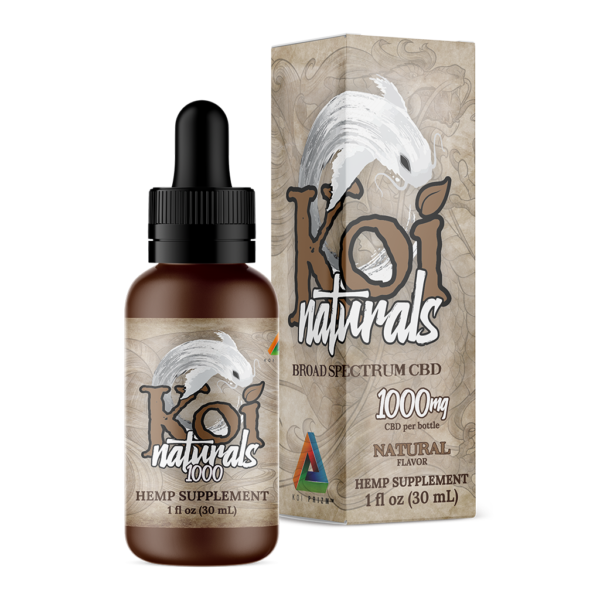 Koi Naturals Broad Spectrum CBD Tinctures in Natural with 1000 mg CBD