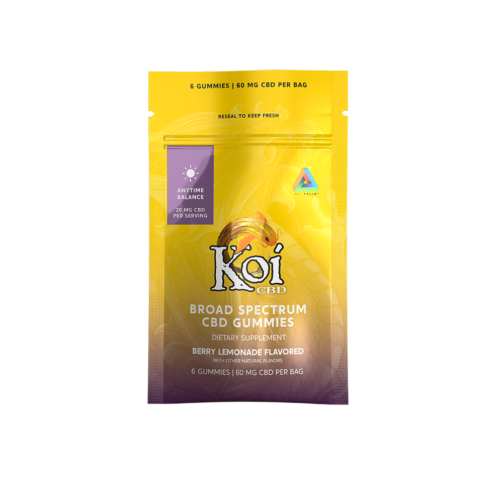 Broad Spectrum CBD Gummies by Koi CBD 6-count pouch